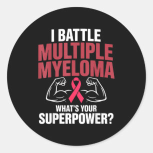 Kampf Multiples Myelom Superkraft Krebsbekämpfer Runder Aufkleber