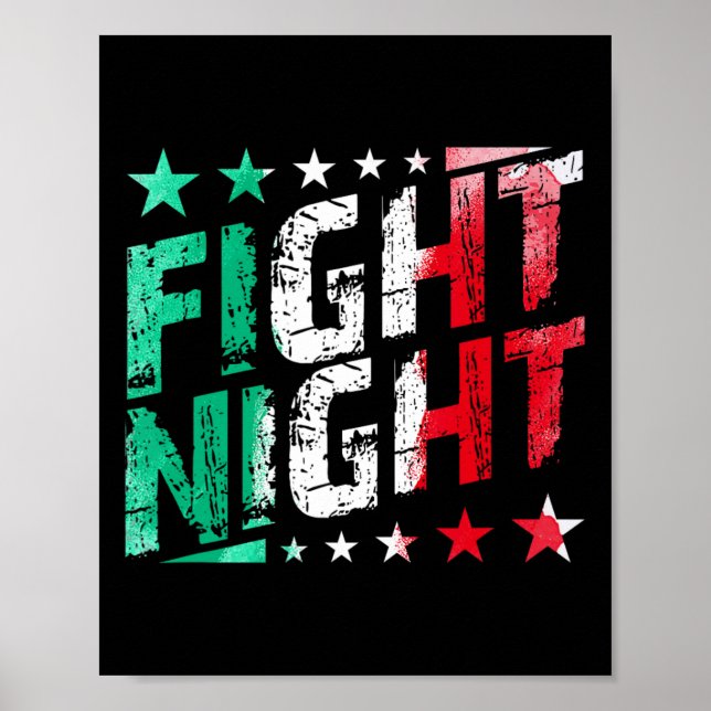Kampf Nacht Boxen Mixed Martial Arts Fan Thema Poster (Vorne)