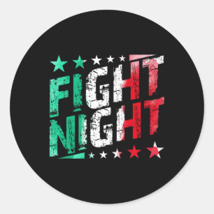 Kampf Nacht Boxen Mixed Martial Arts Fan Thema Runder Aufkleber