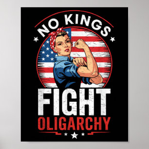 Kampf-Oligarchie-Protestschild Demokratie Keine Kö Poster