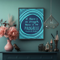 Kampf Progress Douglass Zitat Handschrift