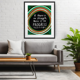 Kampf Progress Douglass Zitat Handschrift Poster