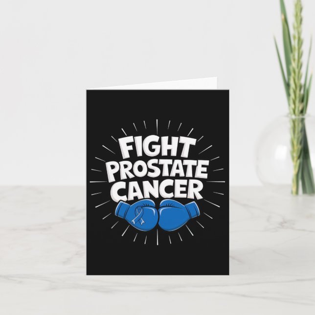 Kampf Prostatakrebs Blue Ribbon Boxing Prostate Karte (Vorderseite)