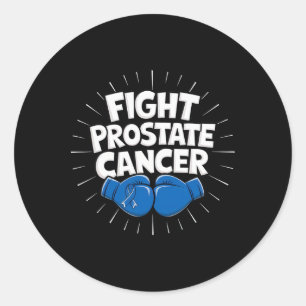 Kampf Prostatakrebs Blue Ribbon Boxing Prostate Runder Aufkleber