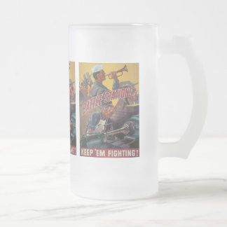 Kampf-Stations-Weltkrieg 2 Mattglas Bierglas