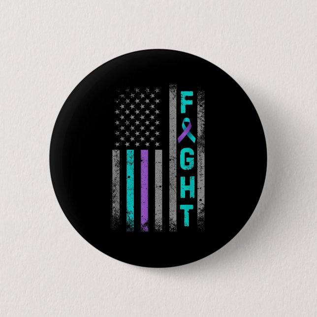 Kampf Suizidprävention Bewusstsein US American Fla Button (Vorderseite)