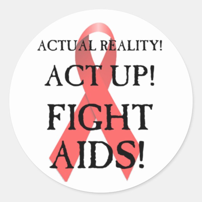 Kampf um Aids! Runder Aufkleber (Vorderseite)
