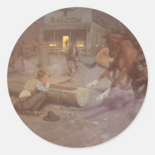 Kampf um Bill Gollings Roundup Saloon Runder Aufkleber