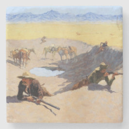 Kampf um das Wasserloch (von Frederic Remington) Steinuntersetzer