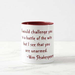 Kampf um das Zitat von Shakespeare Rot und Weiß Tasse