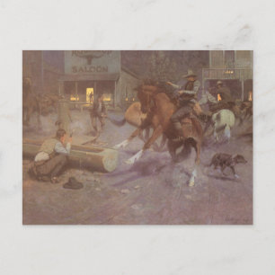 Kampf um EW Gollings in der Roundup Saloon Postkarte