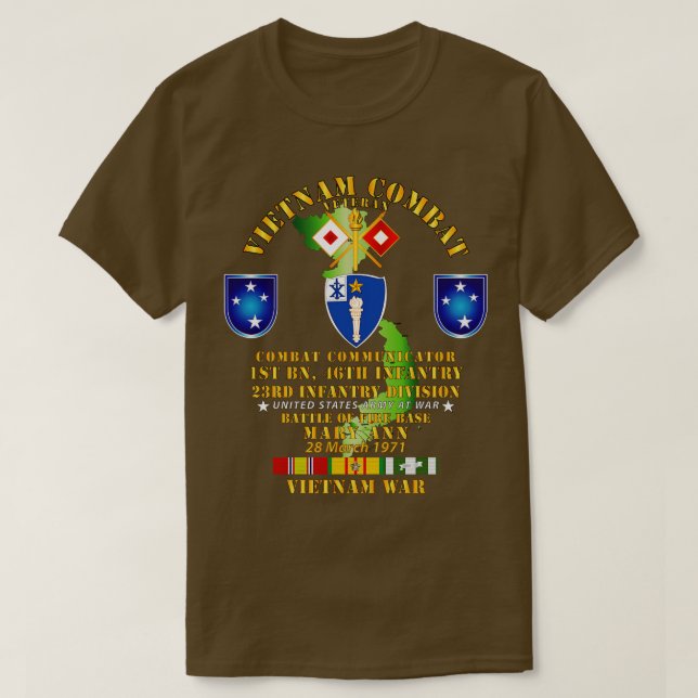 Kampf um FSB Mary Ann Combat Commo 1. Bn 46. I T-Shirt (Design vorne)