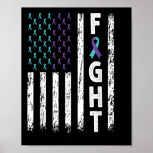 Kampf USA-Flagge - Selbstmordpräventions-Bewusstse Poster