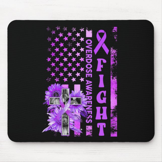Kampf USA Flagge Sonnenblumen Christlich Überdosie Mousepad (Vorne)