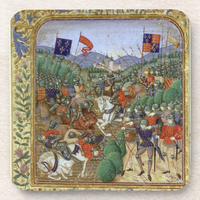 Kampf von Agincourt, am 25. Oktober 1415 (w/c auf Untersetzer (Vorderseite)