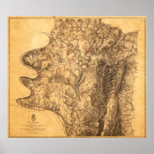 Kampf von Antietam - ziviler Kriegs-panoramische Poster