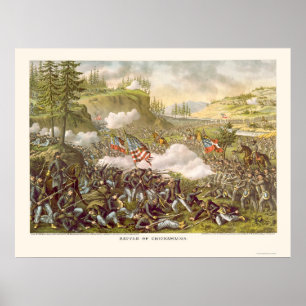 Kampf von Chickamauga durch Kurz und Allison 1863 Poster