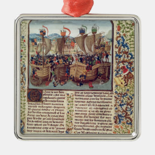 Kampf von Ecluse, von 'Froissarts Chronicle Ornament Aus Metall