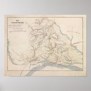 Kampf von Shiloh - ziviler Kriegs-panoramische Poster