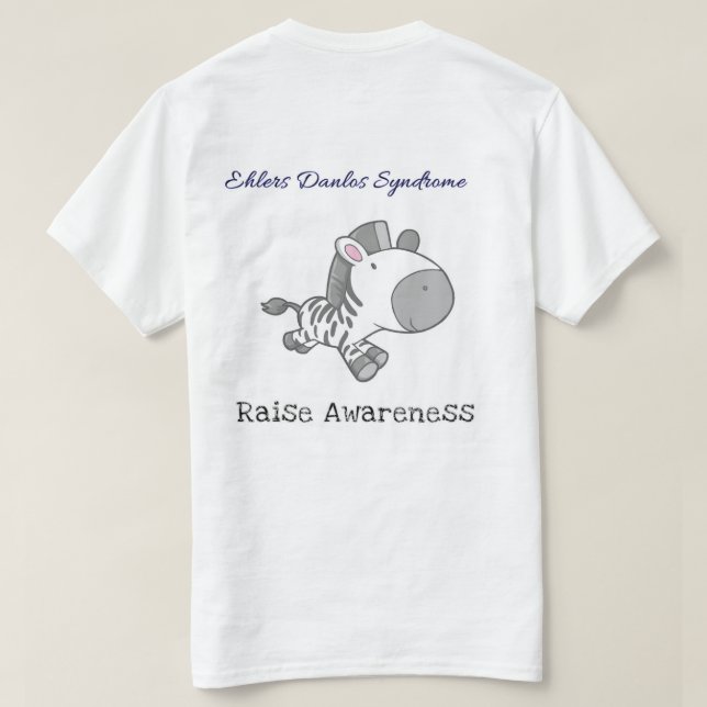 Kampf wie ein Zebra EDS Awareness T - Shirt (Design Rückseite)