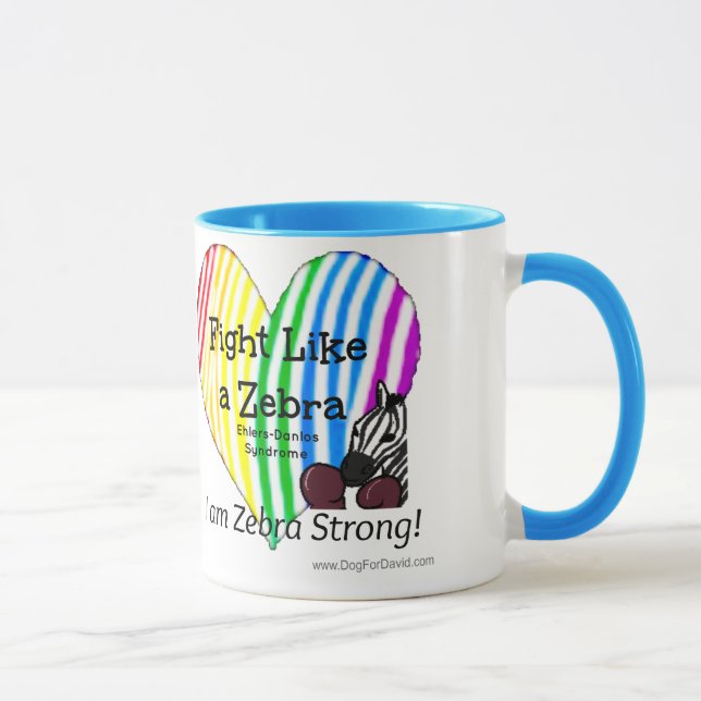 Kampf wie ein Zebra Ehlers-Danlos Bewusstsein Tasse (Rechts)