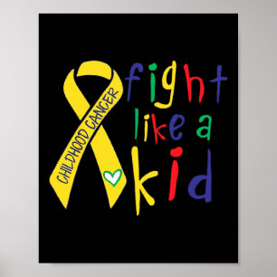 Kampf wie kid Gold Ribbon Kinderkrebs Awaren Poster
