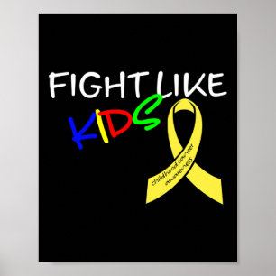 Kampf wie Kinder Kinder Krebs Bewusstsein Monat G Poster