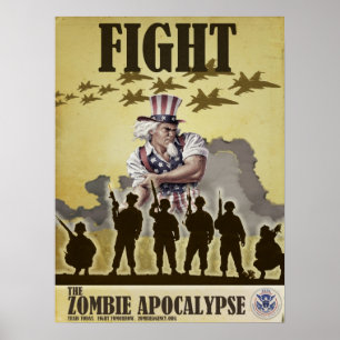 Kampf-Zombie-Apokalypse-Plakat Poster