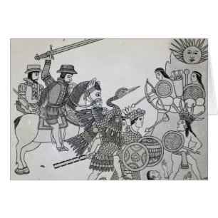 Kampf zwischen dem Spanischen und den Azteken