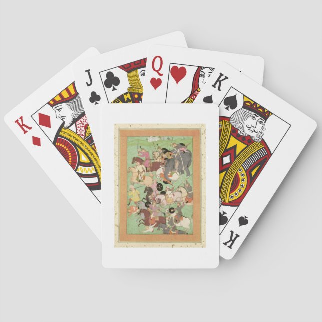 Kampf zwischen den Kräften des Iran und Turan, ill Spielkarten (Rückseite)