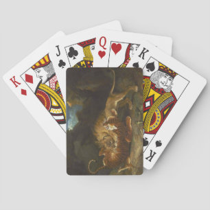 Kampf zwischen Löwen und Tiger Spielkarten