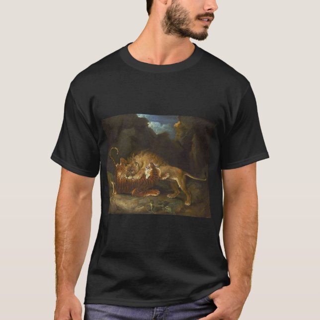 Kampf zwischen Löwen und Tiger T-Shirt (Vorderseite)