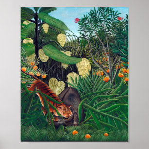 Kampf zwischen Tiger und Buffalo Henri Rousseau Poster