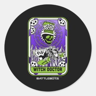 Kampfboter Halloween-Hexendoktor-Sha-Tarot-Karte Runder Aufkleber