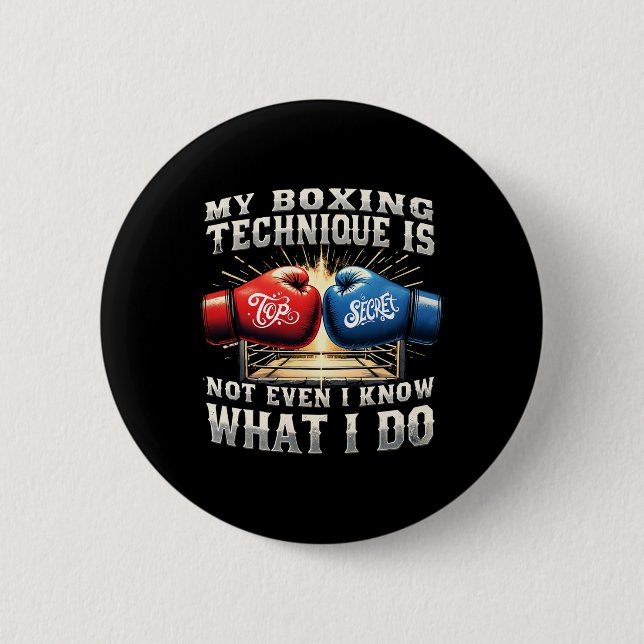 Kampfboxhandschuhe - Funny Gym Quote - Retro Bo Button (Vorderseite)