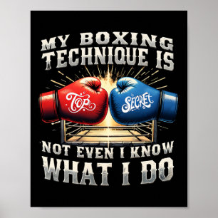 Kampfboxhandschuhe - Funny Gym Quote - Retro Bo Poster
