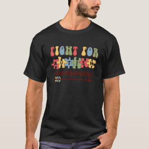Kämpfe für Autismus Bewusstsein Retro Puzzle Stück T-Shirt