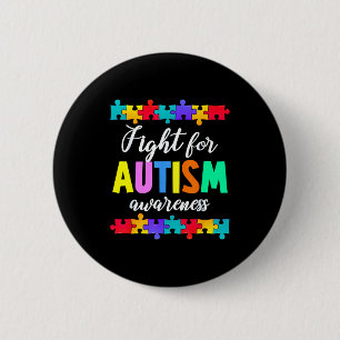 Kämpfe für Autismus-Bewusstseinssupport-Team Autis Button