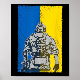Kämpfe für die Ukraine - ukrainischer Soldat in Ve Poster