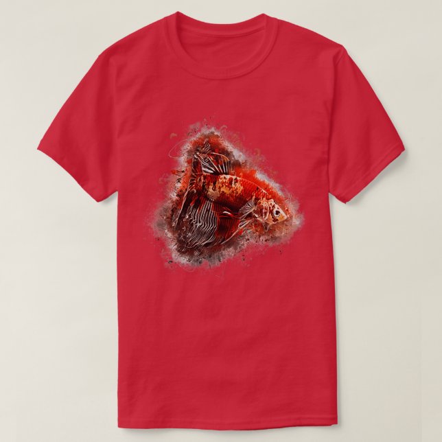 Kämpfe gegen den Fisch Koi Halfmoon T-Shirt (Design vorne)