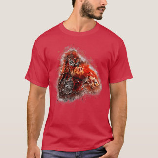 Kämpfe gegen den Fisch Koi Halfmoon T-Shirt