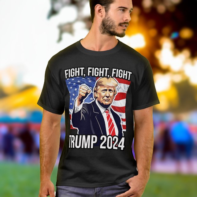 Kämpfe gegen Donald Trump 2024 - Amerikanische Fla T-Shirt (donald trump 2024 fight fight fight tshirt)