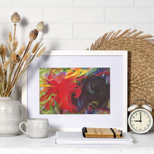 Kämpfe gegen Formen von Franz Marc, Vintage Kunst Poster