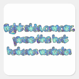 Kämpfe gegen Hautkrebs, reich den Hut herum, Hakun Quadratischer Aufkleber
