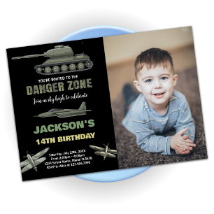 Kämpfe gegen Jet zum Geburtstag mit Foto Einladung