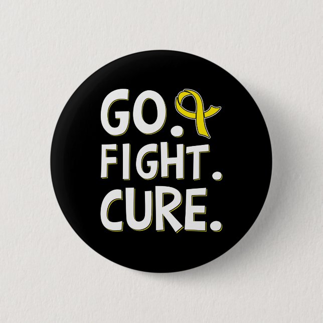Kämpfe gegen Krebs Goldene Schleife Kindheitskrebs Button (Vorderseite)