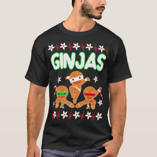 Kämpfe Ginjas Gingerbread Mann Ugly Weihnachten T-Shirt