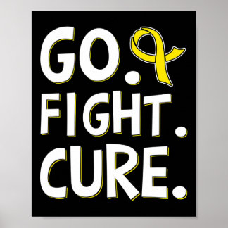 Kämpfe Heile Goldene Schleife Kindheitskrebs-Bewus Poster