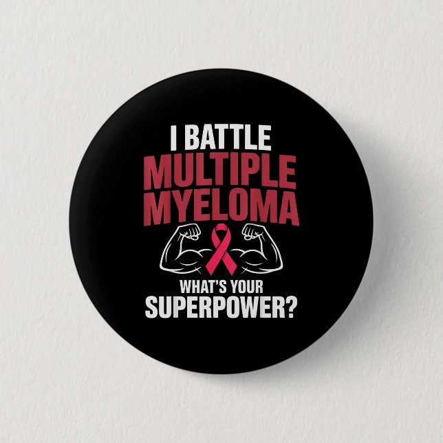 Kämpfe multiples Myelom Superkraft Krebsbekämpfer Button (Vorderseite)