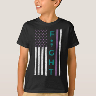 Kämpfe Semikolon-Flagge Selbstmord-Bewusstsein Psy T-Shirt